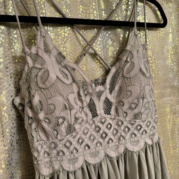 Zenana Tan Brown Crochet Cami Lace Bralette Mini Dress/Top 1X NWOT - Picture 3 of 6